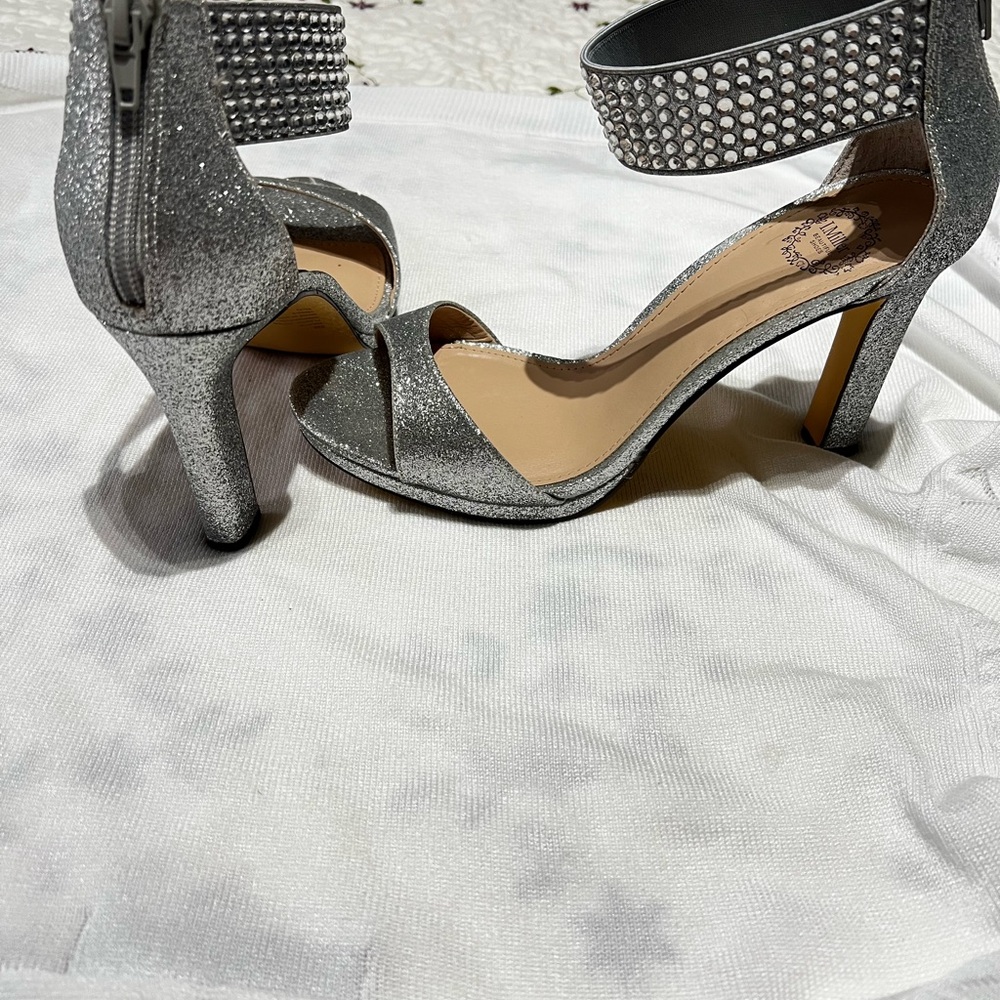 Glamorous Silver Rhinestone Heels - Picture 3 of 5